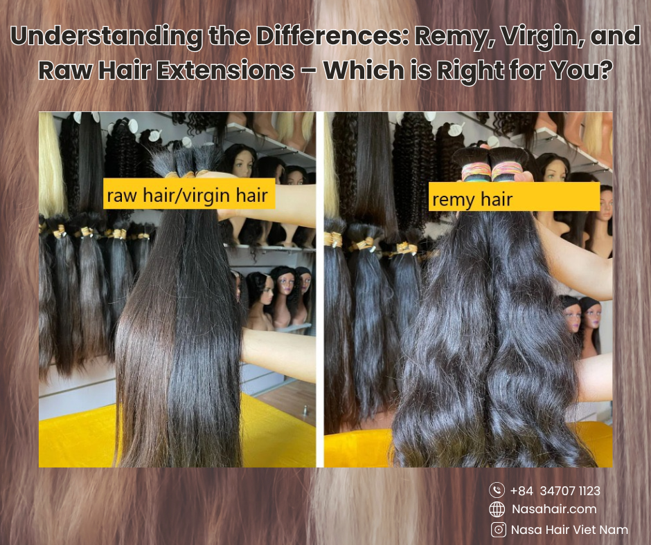 Understanding the Differences: Remy, Virgin, and Raw Hair Extensions – Which is Right for You?