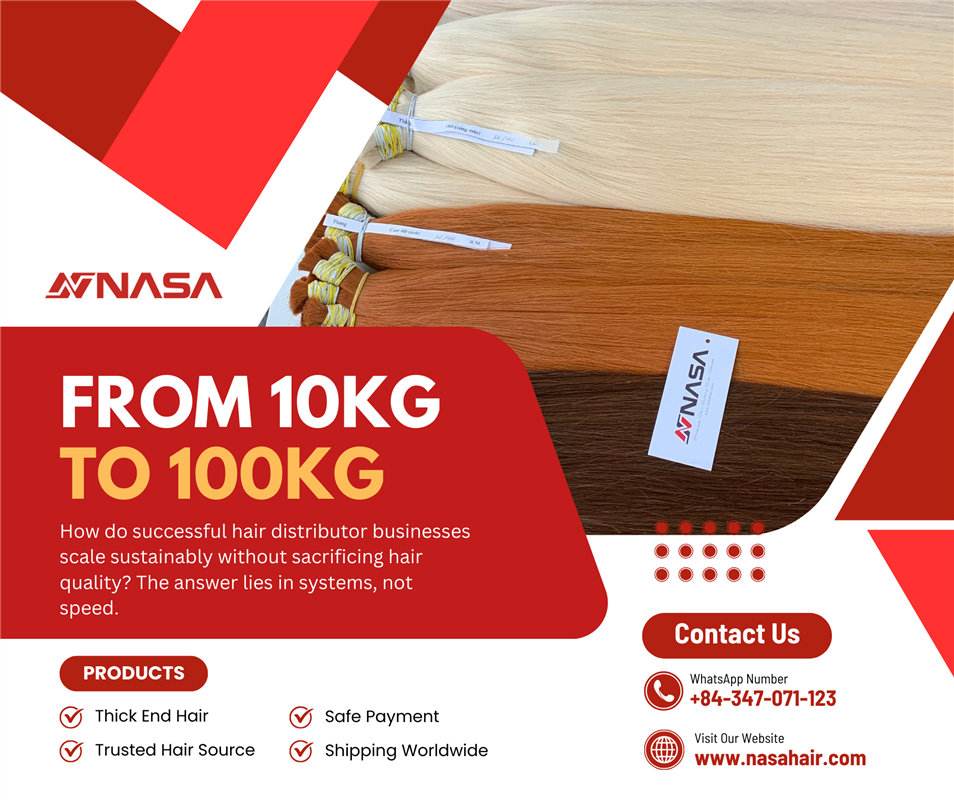 How Hair Distributors Scale from 10kg to 100kg per Month Without Quality Issues